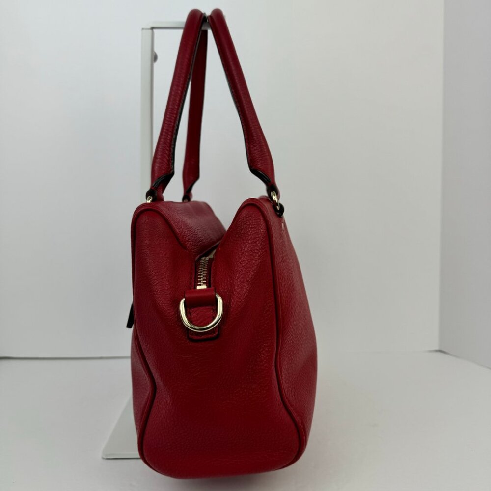 Kate Spade Red Pebbled Leather Satchel Handbag - Picture 4 of 15